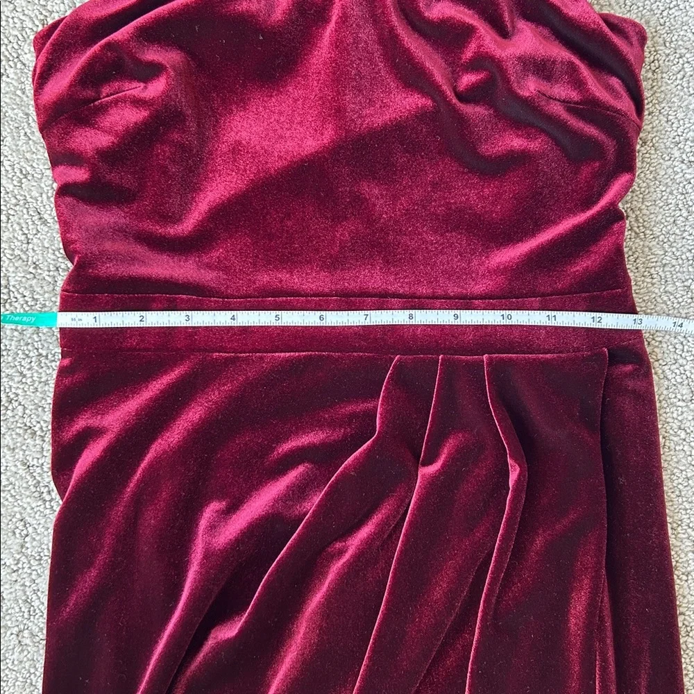 BHLDN Edison Burgundy Velvet Dress Off Shoulder Luxe Evening Formal SZ US 4 NWOT - Picture 11 of 16